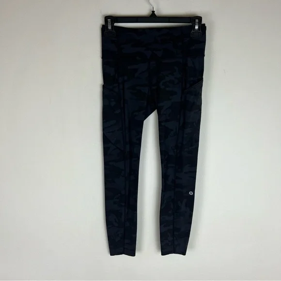 Lululemon Fast and Free High-Rise Crop leggings Heritage 365 Camo Coal Size 4 - Picture 2 of 7